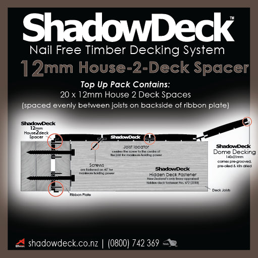 12mm House-2-Deck Spacer Pack
